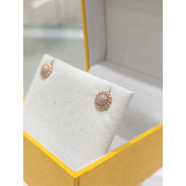 [파주점] [루벨P] 화이트큐빅 볼(Ball) 귀걸이 PG 14k 250100427