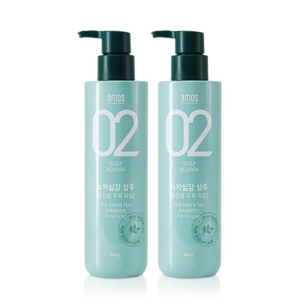 [S] 아모스 녹차실감 샴푸 중건성용 500g (촉촉한타입) 1+1