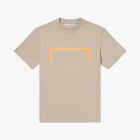 AIR MESH BIG LOGO TEE-BEIGE