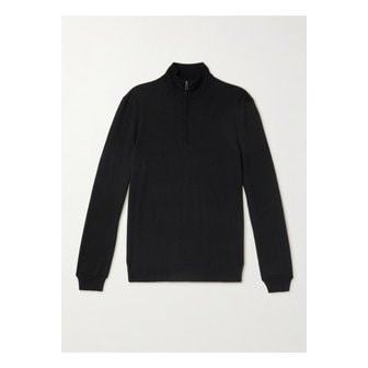 보그너 오우리 버진 울 하프집업 스웨터 블랙 46376663162977096