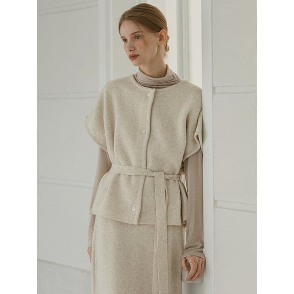 로렌느 셋업 벨트 울 니트 TOP (2colors)