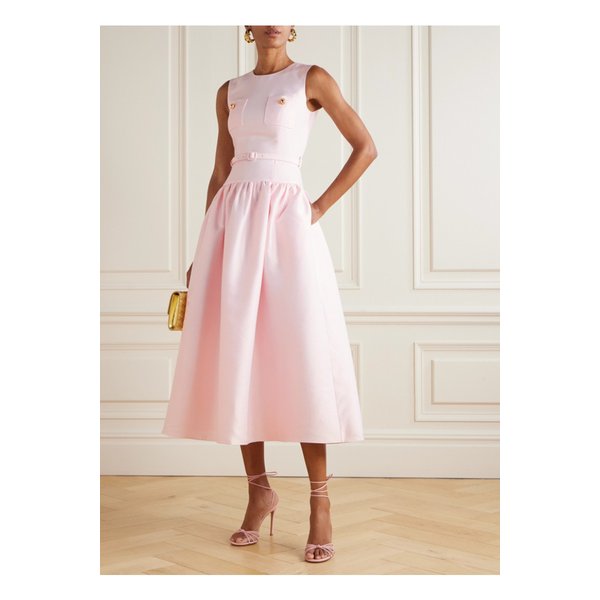 태피터 미디 드레스 핑크 46376663162843093