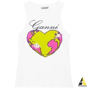 white GRAPHIC RIB HEART TANK TOP (T3781 151) (화이트 그래픽 리브 하트 탱크 탑)