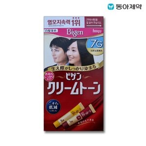 동아제약 비겐크림톤(자연흑갈색) 염색약 40g, 7G