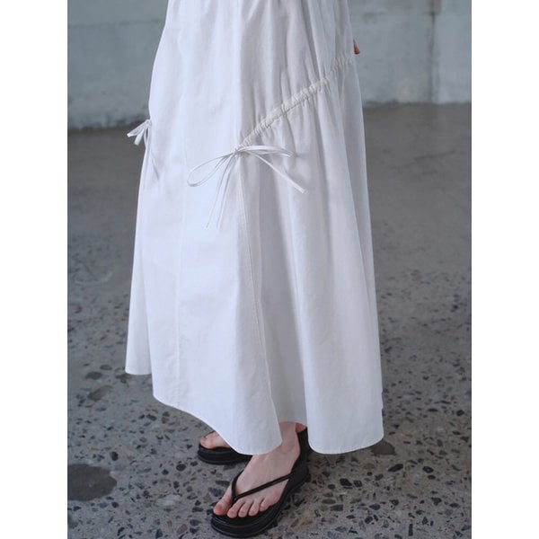 Banding Flare Long Skirt  White (KE6327M061)