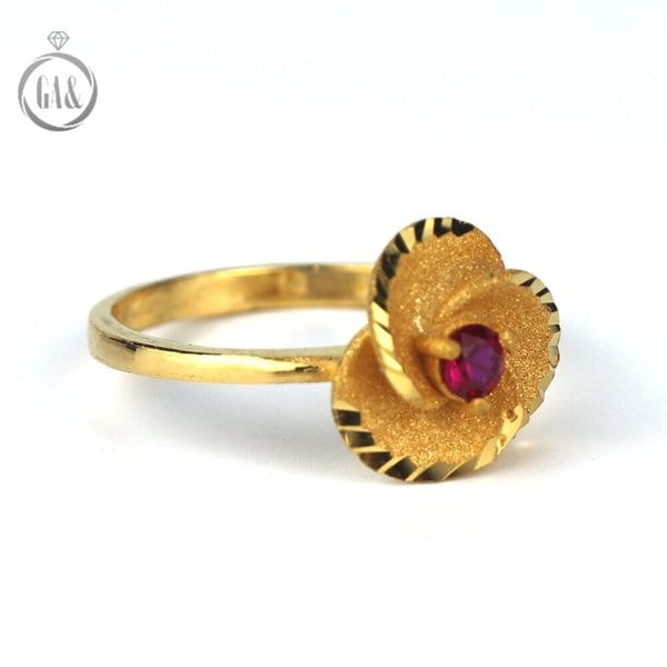 [가앤] 24k순금 큐빅 장미 반지 3.75g