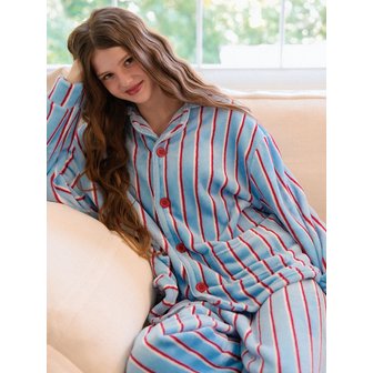 티세르 [uni] 플러피 극세사 커플 긴팔 수면 잠옷 상하세트