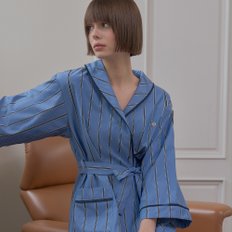 PINSTRIPE GOLF ROBE (W/POUCH)_Blue Stripe