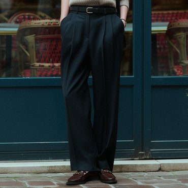틸아이다이 Belt set wide slacks TIFA01PT02_Black