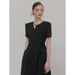 Neck Strap Belt Dress, Black