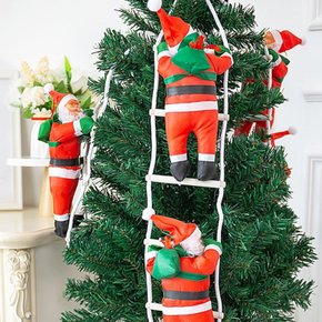 대형 크리스마스 트리 장식 사다리 벽타는 산타 인형 75cm
