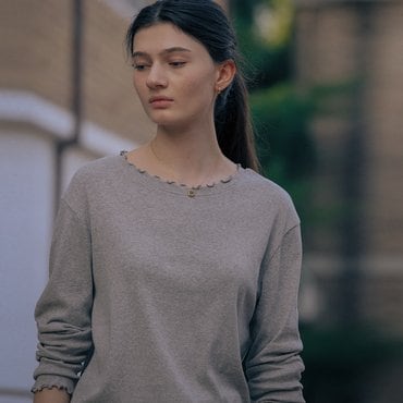 틸아이다이 Ruffle round t-shirt TIFA01LT12_Melange