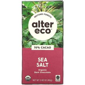 [해외직구] Alter Eco 알터에코 씨 솔트 70% 카카오 다크 초콜릿 바 80g 6팩