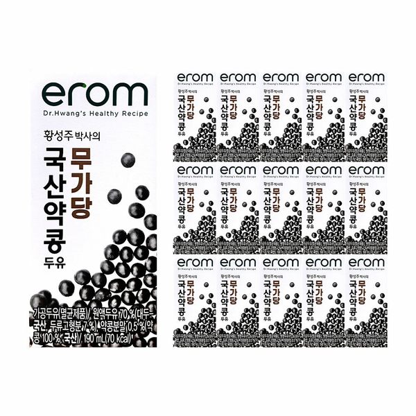 황성주 국산 약콩 무가당 두유 190ml 16팩