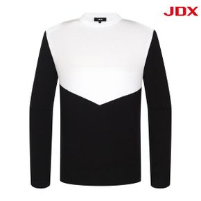 남성 배색형 라운드 풀오버 X1SPW1334WH_P436139894