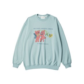 CONTEMPORARY DOG COTTON SWEAT SHIRT SKY BLUE