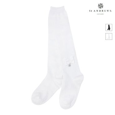 세인트앤드류스 [20%가격인하] 화이트 여성 별 심볼 더블 리본 포인트 니 삭스 821D3SC054_WH