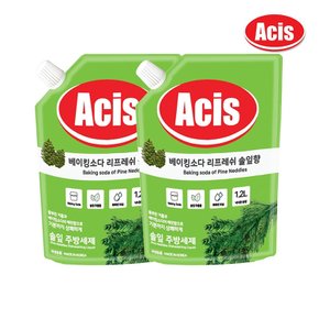 아키스 베이킹소다 솔잎 주방세제 리필 1200ml x2개