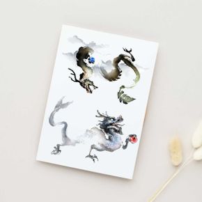 용의 힘 동양화 디자인 타투 스티커 칼라 동양화/판박이스티커 타투도안
