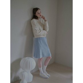 Pig-dyeing Corduroy A-Skirt (Skyblue)