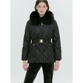 GOLD BUTTON GOOSE DOWN JACKET [IVORY][BLACK]