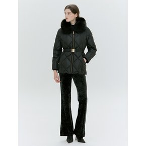 GOLD BUTTON GOOSE DOWN JACKET [IVORY][BLACK]