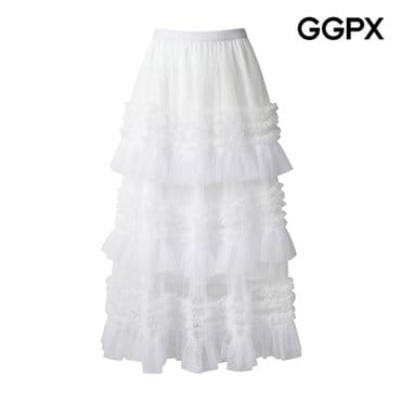 GGPX 발레코어 티어드 밴딩 스커트 (GP4SK024F)