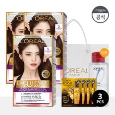 [SSG 단독구성] 로레알파리 엑셀랑스 듀오 크림 3개 세트[증]본드리페어 샴푸 100ml+오일샤쉐 2ml *4개+쇼핑백