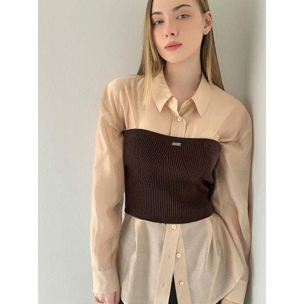 시스루 블라우스 VB59BLM102Z