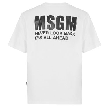 MSGM 키즈 백로고 프린팅 티셔츠 24SS 화이트 S4MSJUTH005 001