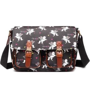 영국 미스룰루 숄더백 Miss Lulu Unicorns Handbag Matte Oilcloth Satchel Waterproof Womens S