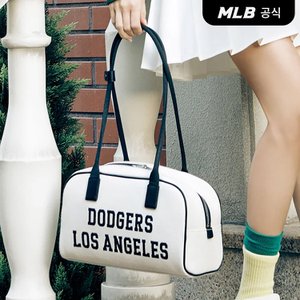 MLB [코리아공식][노정의 착용] 바시티 자카드 스퀘어 숄더백 LA (Mg.Cream)