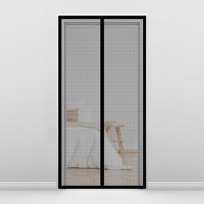 [홈앤시스] 해충차단 자석 문 모기장 90x210cm   블랙