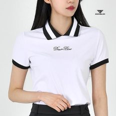 [국내제작]여자골프웨어배색라인카라반팔티셔츠/DBSSTWH2501-1W SS -WHITE