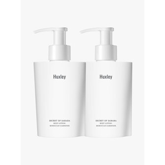 헉슬리 [단독구성]바디 로션 듀오 (300ml x 2EA) + 핑크 파우치+ 핸드크림 모로칸 가드너 10ml