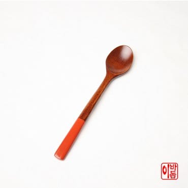 이바돔 국내산 천연 옻칠 칼라 티스푼 생칠 (주황)1p