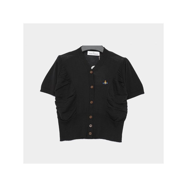 26SS ORB 파멜라 울 실크 반팔 여성 가디건 1803007E Y001A N402