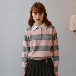 STRIPE PK KNIT PINK