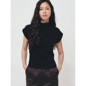 닉앤니콜 HALF NECK SLIM TOP_BLACK