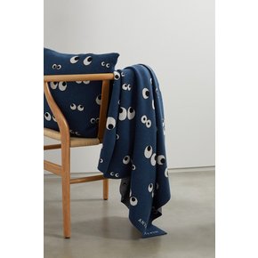 All Over Eyes Intarsia Wool Blanket 네이비 46376663162580911