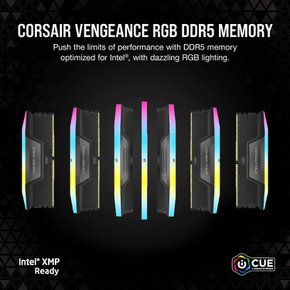 CORSAIR DDR5-5600MHz VENGEANCE RGB DDR5 (PC5-44800) 64GB CMH64GX5M2B5600C36 데스크탑 PC용