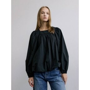 SQUARE NECK BALLOON BLOUSE / BLACK