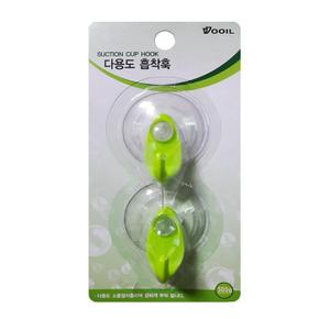 연두 플라스틱고리 흡착 후크행거 2P (S35403427)