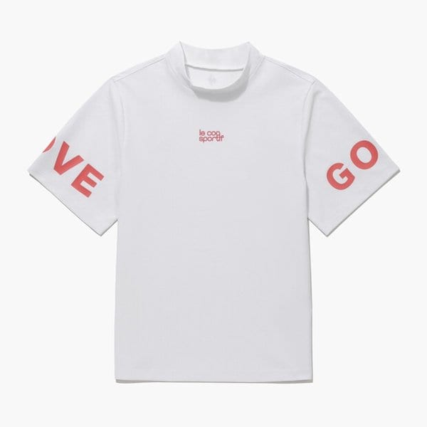 [여주점] 여성 레터링 포인트 하프넥 티셔츠 GQ122LTS32 WHTE