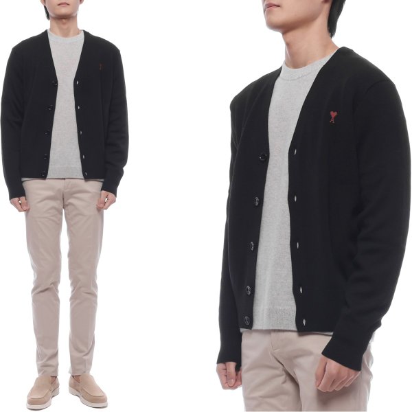 [부산점] 25FW 남성 하트 로고 울 가디건 (HKC361 001 009 25F)