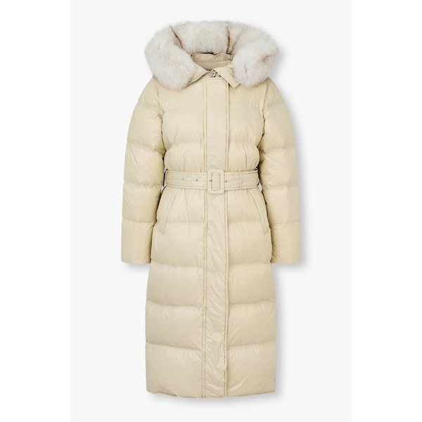 디태처블 폭스퍼 트림 롱 다운 점퍼 7155417006104