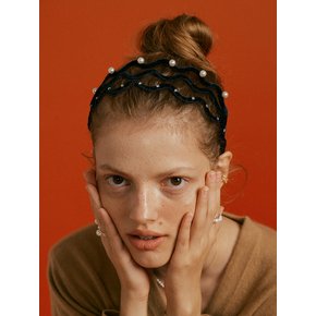 Wave velvet Hairband[2set]
