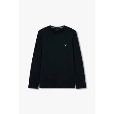 EMPORIO ARMANI 남성 이글 로고 자수 라운지 티셔츠(0814336008)