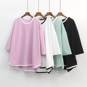 빅사이즈사랑해요 G847L407 더블배색언발반팔티 IL