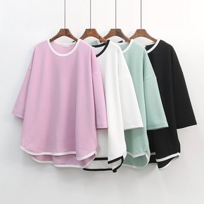 빅사이즈사랑해요 G847L407 더블배색언발반팔티 IL